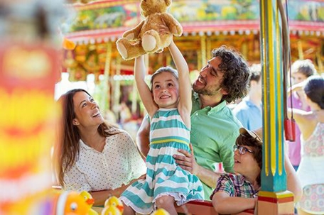 People at amusement park