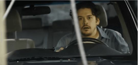 Driver hitting downed power lines